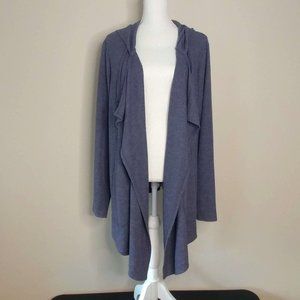 LOGO Lori Goldstein | blue open hoodie sweater XL